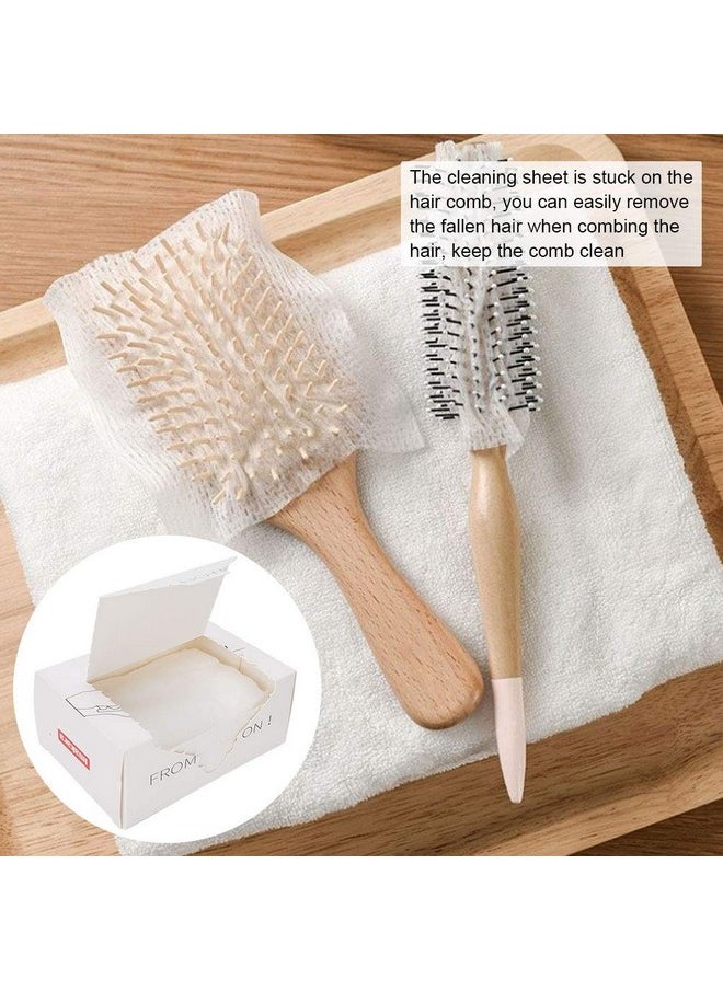 HURRISE - 50Pcs Hair Brush Cleaning Paper Professional Cleaning Paper For Air Cushion Comb Cleaning Sheet Comb Non Woven Protection Net For Household Salon - Image 1