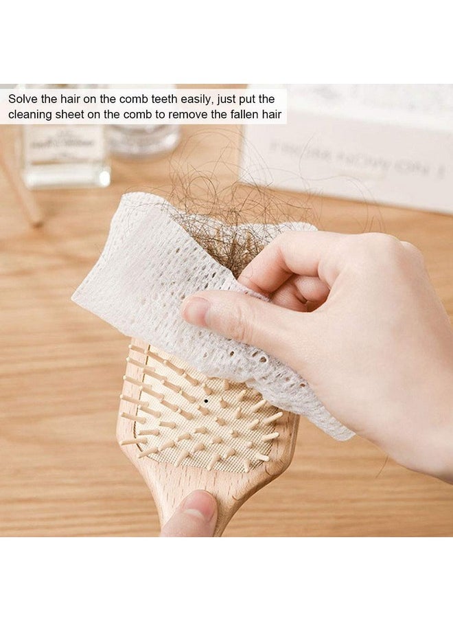 HURRISE - 50Pcs Hair Brush Cleaning Paper Professional Cleaning Paper For Air Cushion Comb Cleaning Sheet Comb Non Woven Protection Net For Household Salon - Image 1
