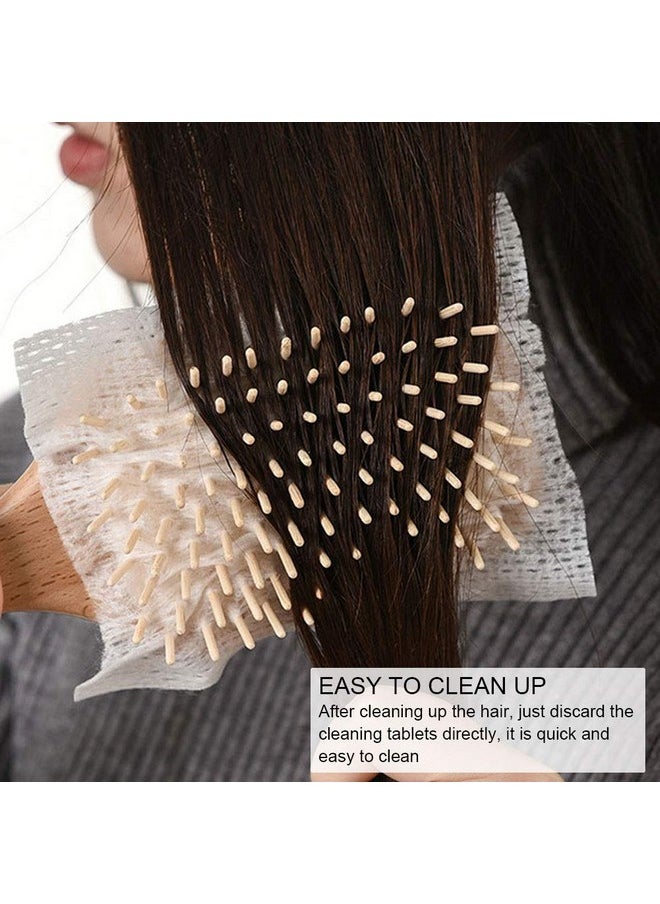 HURRISE - 50Pcs Hair Brush Cleaning Paper Professional Cleaning Paper For Air Cushion Comb Cleaning Sheet Comb Non Woven Protection Net For Household Salon - Image 1
