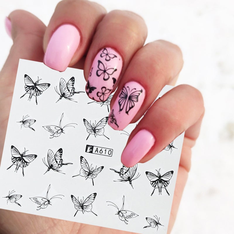 40pcs Nail Sticker with Butterfly Flower Patterns for Nail Art Decoration DIY Decals Manicure Set Women & Kids Nail Beauty - Image 5