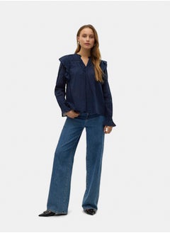 VERO MODA Vmtrine Ls Frill Top Wvn Sb1 Exp  - Image 1
