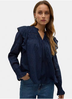 VERO MODA Vmtrine Ls Frill Top Wvn Sb1 Exp  - Image 2