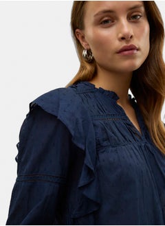 VERO MODA Vmtrine Ls Frill Top Wvn Sb1 Exp  - Image 4