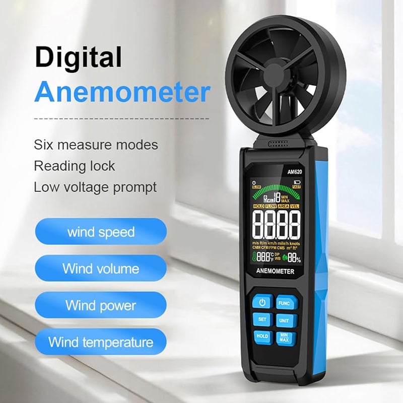 Digital Anemometer Handheld Wind Speed Meter for Temperature and Humidity Measurement - Image 3