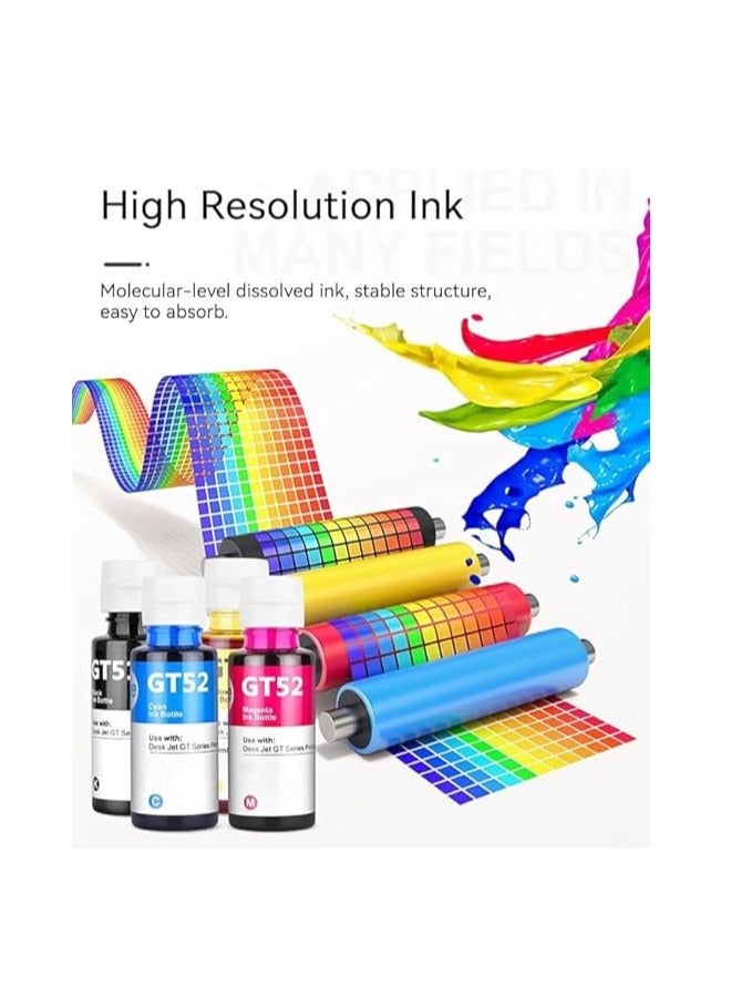 Terabyte طقم إعادة تعبئة الحبر GT52 متوافق مع طابعة HP DeskJet Smart GT Tank (4 عبوات) - Image 2