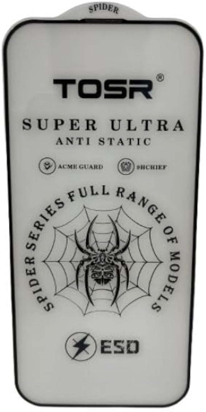 Super Ultra Anti Static Screen Protector, 9H Hardness - Anti Scratch For iPhone 13/13 PRO / 14 - Clear Black