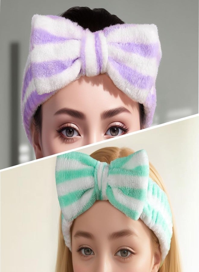 LOCKLUX Soft Fur Bow Stylish Head Band for Women & Girls - Stylish Winter Hair Band / Head Band for Makeup, Skincare, Party, Facial, Spa & Daily Use (Multicolor) 3Pcs Korean Style Fluffy Hair Accessories | Fancy hair band - Image 5