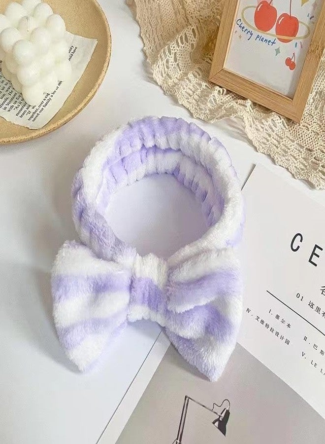 LOCKLUX Soft Fur Bow Stylish Head Band for Women & Girls - Stylish Winter Hair Band / Head Band for Makeup, Skincare, Party, Facial, Spa & Daily Use (Multicolor) 3Pcs Korean Style Fluffy Hair Accessories | Fancy hair band - Image 4
