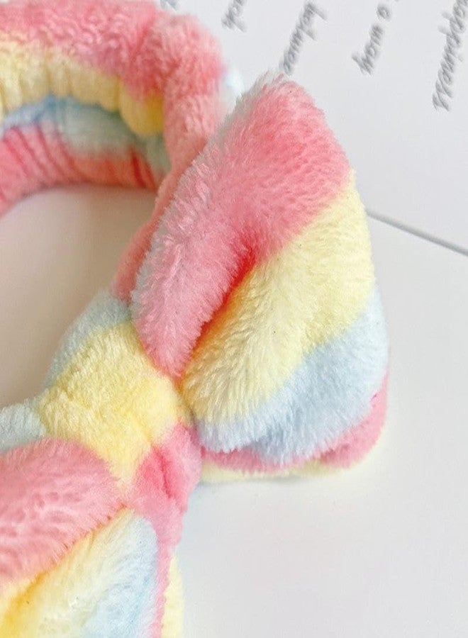 LOCKLUX Soft Fur Bow Stylish Head Band for Women & Girls - Stylish Winter Hair Band / Head Band for Makeup, Skincare, Party, Facial, Spa & Daily Use (Multicolor) 3Pcs Korean Style Fluffy Hair Accessories | Fancy hair band - Image 3