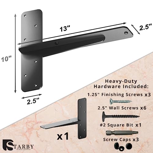 Starby HeavyDuty Floating Granite Bracket 1 Pack 13 Premium TBracket for Cantilever Shelving Strong Invisible Support for Free Hanging Countertop Made in USA Sleek Seamless DIY Support Design - Image 3