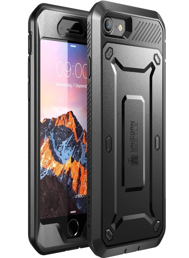 SUPCASE Unicorn Beetle Pro Series Case Designed for iPhone 7 / 8 / iPhone SE 2 (2020) / iPhone SE 3 (2022), Full-body Rugged Holster Case with Built-in Screen Protector (Black) - Image 1