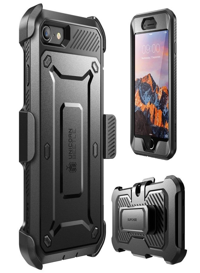 SUPCASE Unicorn Beetle Pro Series Case Designed for iPhone 7 / 8 / iPhone SE 2 (2020) / iPhone SE 3 (2022), Full-body Rugged Holster Case with Built-in Screen Protector (Black) - Image 2