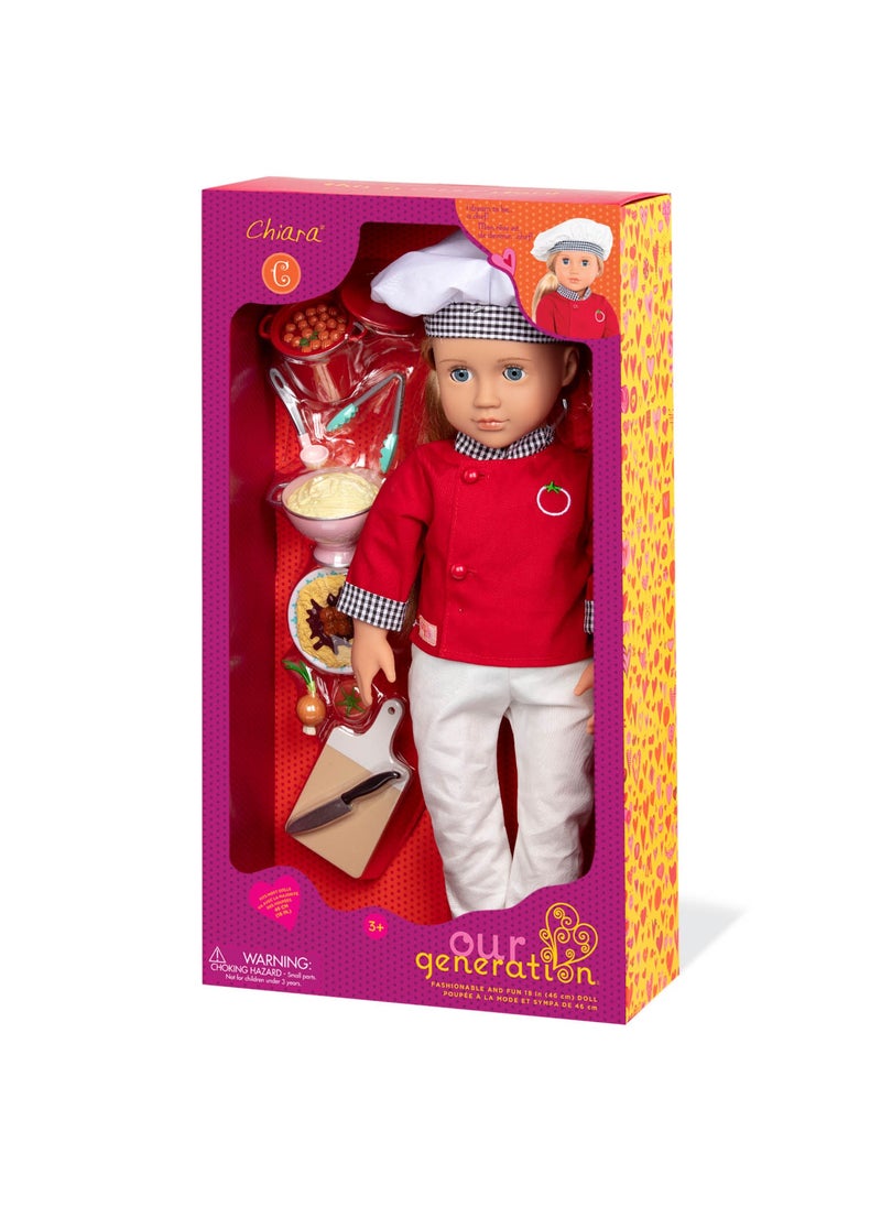 Our Generation - Chiara - Prepare Delicious Foods for Friends with this 18-inch Chef Doll - Image 1