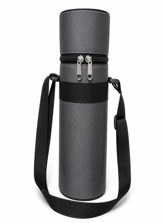 Aklima Insulated Water Bottle Carry Bag for 750ml, 1L, 1.5 Litre Flask Adjustable Shoulder Strap Thermal Bottle Holder Cover for Office School College Travel Gym & Outdoor Use Case(Grey) - Image 1