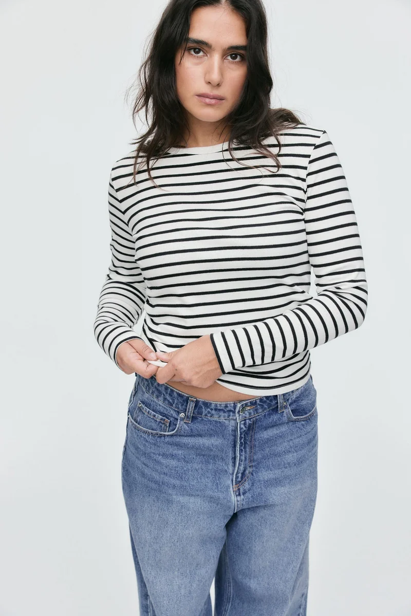 اتش اند ام Ribbed cotton top