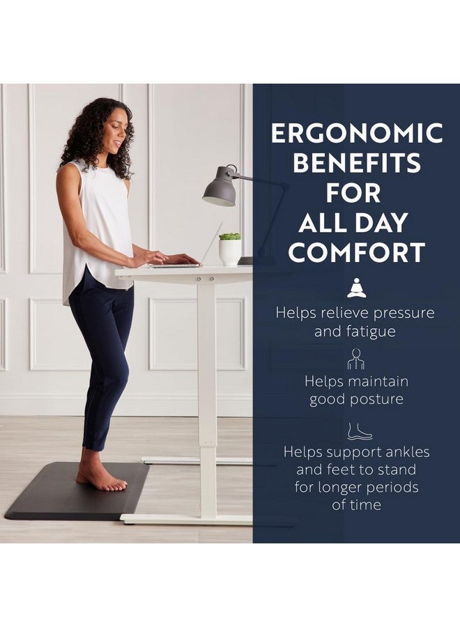 KANGAROO KANGAROO Thick Ergonomic Anti Fatigue Mats for Kitchen Floor, Cushioned Standing Office Desk Mat, Waterproof Scratch Resistant Topside, Supportive All Day Comfort Padded Foam Rugs, 17x24, Black  - Image 3