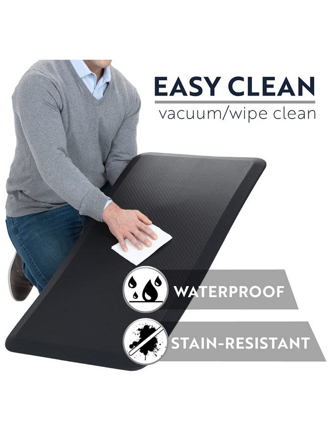 KANGAROO KANGAROO Thick Ergonomic Anti Fatigue Mats for Kitchen Floor, Cushioned Standing Office Desk Mat, Waterproof Scratch Resistant Topside, Supportive All Day Comfort Padded Foam Rugs, 17x24, Black  - Image 4