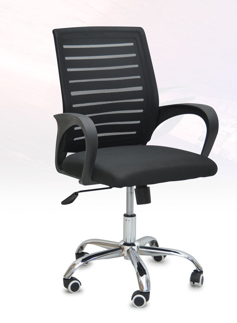 Multi Home Furniture Black Mesh Office Chair – Ergonomic Chair with Lumbar Support, Adjustable Height, Tilt & Lock Adjustable, 360° Swivel Desk Chair, Computer Chair, Office Chair for Home, Office - Image 1