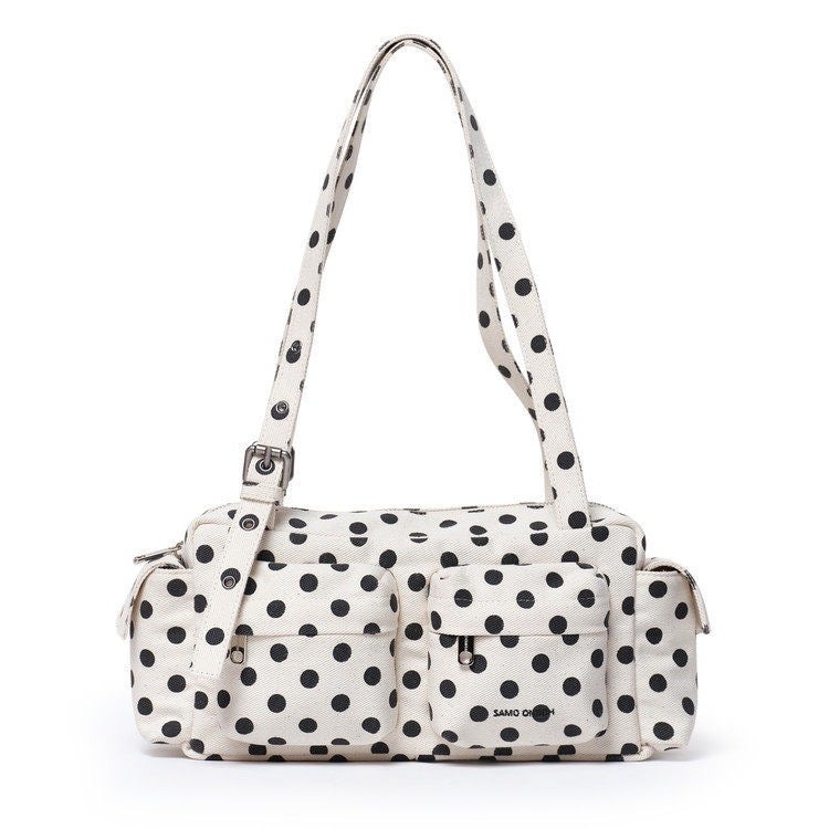 Women's Polka Dot Multi-Pocket Shoulder Tote Bag - Image 3