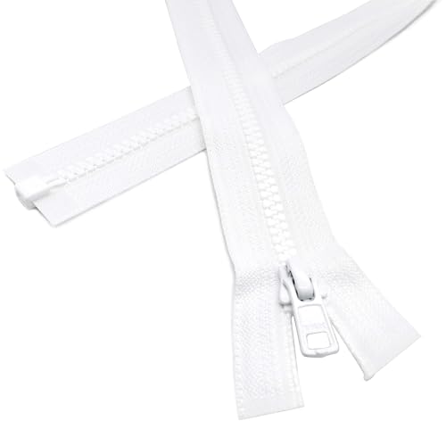 YKK 120" Long Arm Quilting Machine 5 Molded Plastic ~ Separating-White (1 Zipper) - Image 4