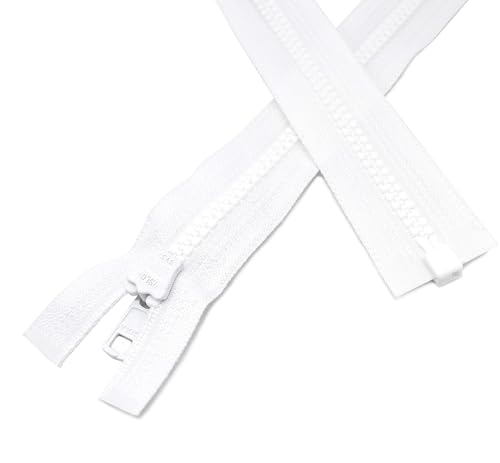 YKK 120" Long Arm Quilting Machine 5 Molded Plastic ~ Separating-White (1 Zipper) - Image 5