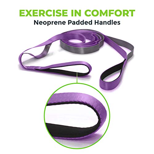 Gradient Fitness Stretching Strap for Physical Therapy, 12 Multi-Loop Stretch Strap 1" W x 8' L, Neoprene Handles, Physical Therapy Equipment, Yoga Straps for Stretching, Leg Stretcher (Purple) - Image 5