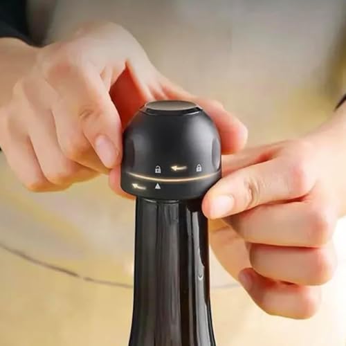 BEYTEQ Champagne stoppers, Silicone Champagne Bottle Saver Sealer with Rotating Switch, Reusable Mini Champagne Bottle Stoppers (Champagne Stopper, Pack of 1) - Image 3