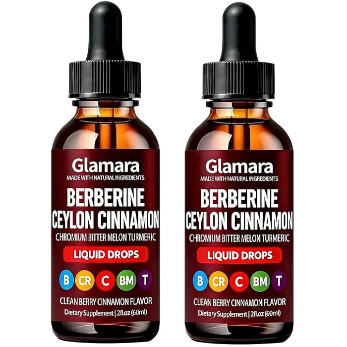 Glamara Glucora Berberine with Ceylon Cinnamon Supplement Liquid Drops, Balance Regulator Drops, 60ml - Image 1