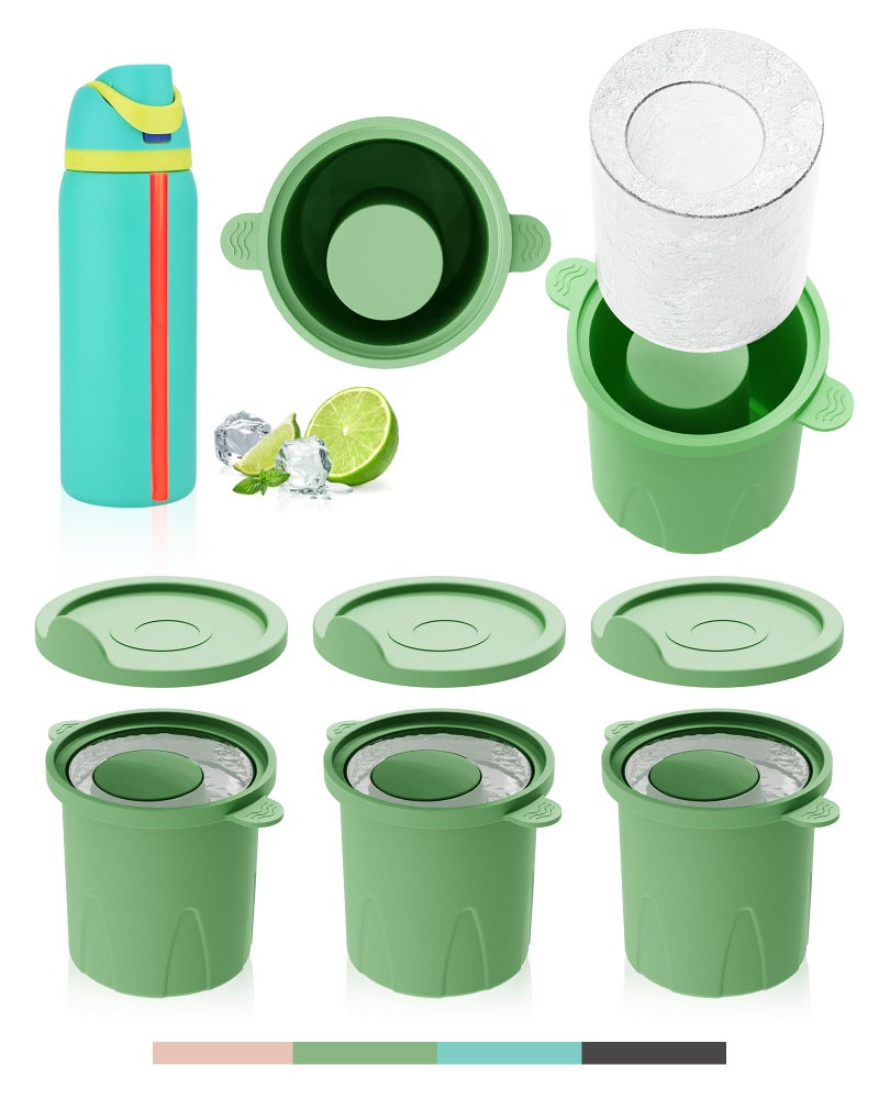 TOVICE Ice Molds for Owala 24-40oz, Set of 3, Food-Grade Soft Silicone, No White Residue, Easy to Release, Straw Placement Compatible with Owala FreeSip, Keeps Drinks Cold Longer (Green) - Image 1