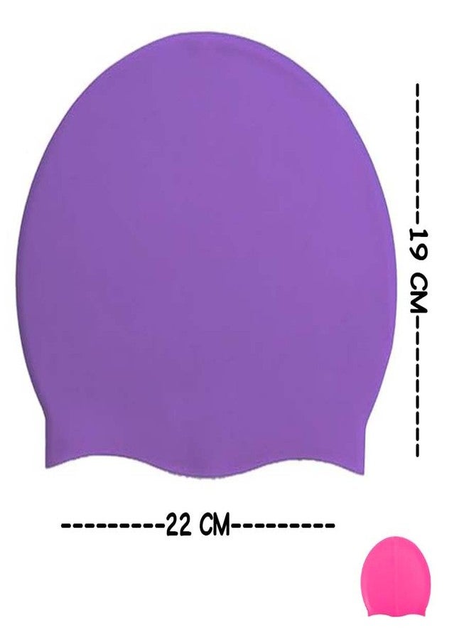 KYNA Set of 2 Pcs Silicone Waterproof Swimming Cap for Men and Women| Ideal for Children and Adult Multicolor Pack of 1 (M3) - Image 2