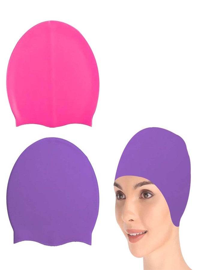 KYNA Set of 2 Pcs Silicone Waterproof Swimming Cap for Men and Women| Ideal for Children and Adult Multicolor Pack of 1 (M3) - Image 1