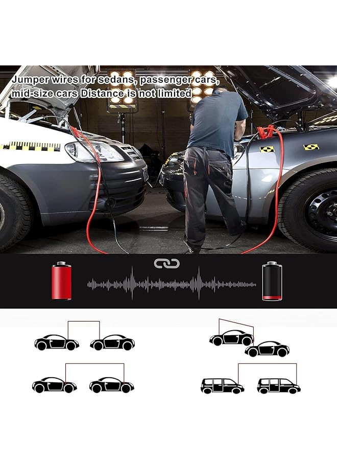 Jumper Cables For Car Battery, 5M 3000Amp Extra Long Heavy Duty Car Battery Jump Leads With Storage Bag Color Coded Clamps For Petrol And Diesel Car Vans Truck - Image 5
