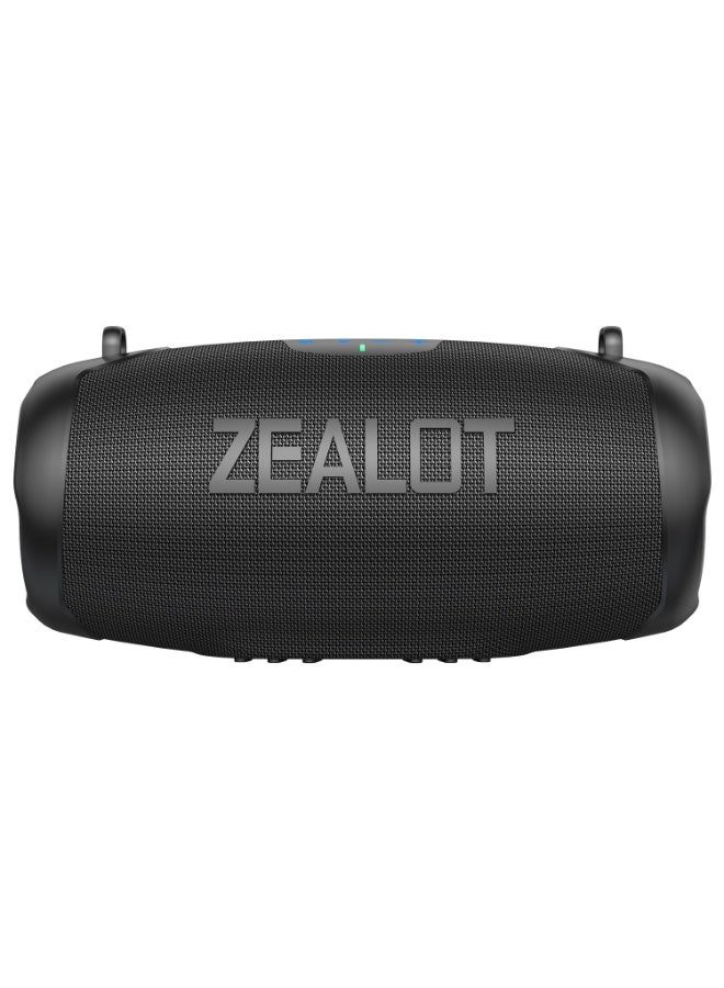 زيلوت سماعة بلوتوث محمولة ZEALOT P15 بقوة 100 واط، مقاومة للماء بمعيار IPX7، مزودة بمضخم صوت خارجي وبطارية سعة 6000 مللي أمبير، صوت ستيريو لاسلكي غني بالباس العميق، مناسبة للسيارة والمنزل - Image 3