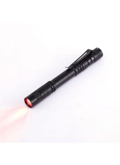 Generic Mini Flashlight Aluminum Alloy Pen-shaped Household Flashlight AAA Outdoor Strong Flashlight Wholesale-Color:Astey-no. 7 Two Sections Black And Red Light  - Image 1