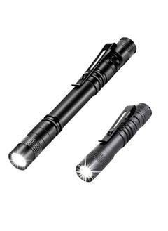 Generic Mini Flashlight Aluminum Alloy Pen-shaped Household Flashlight AAA Outdoor Strong Flashlight Wholesale-Color:Astey-no. 7 Two Sections Black And Red Light  - Image 4