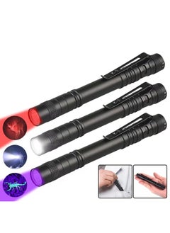 Generic Mini Flashlight Aluminum Alloy Pen-shaped Household Flashlight AAA Outdoor Strong Flashlight Wholesale-Color:Astey-no. 7 Two Sections Black And Red Light  - Image 2