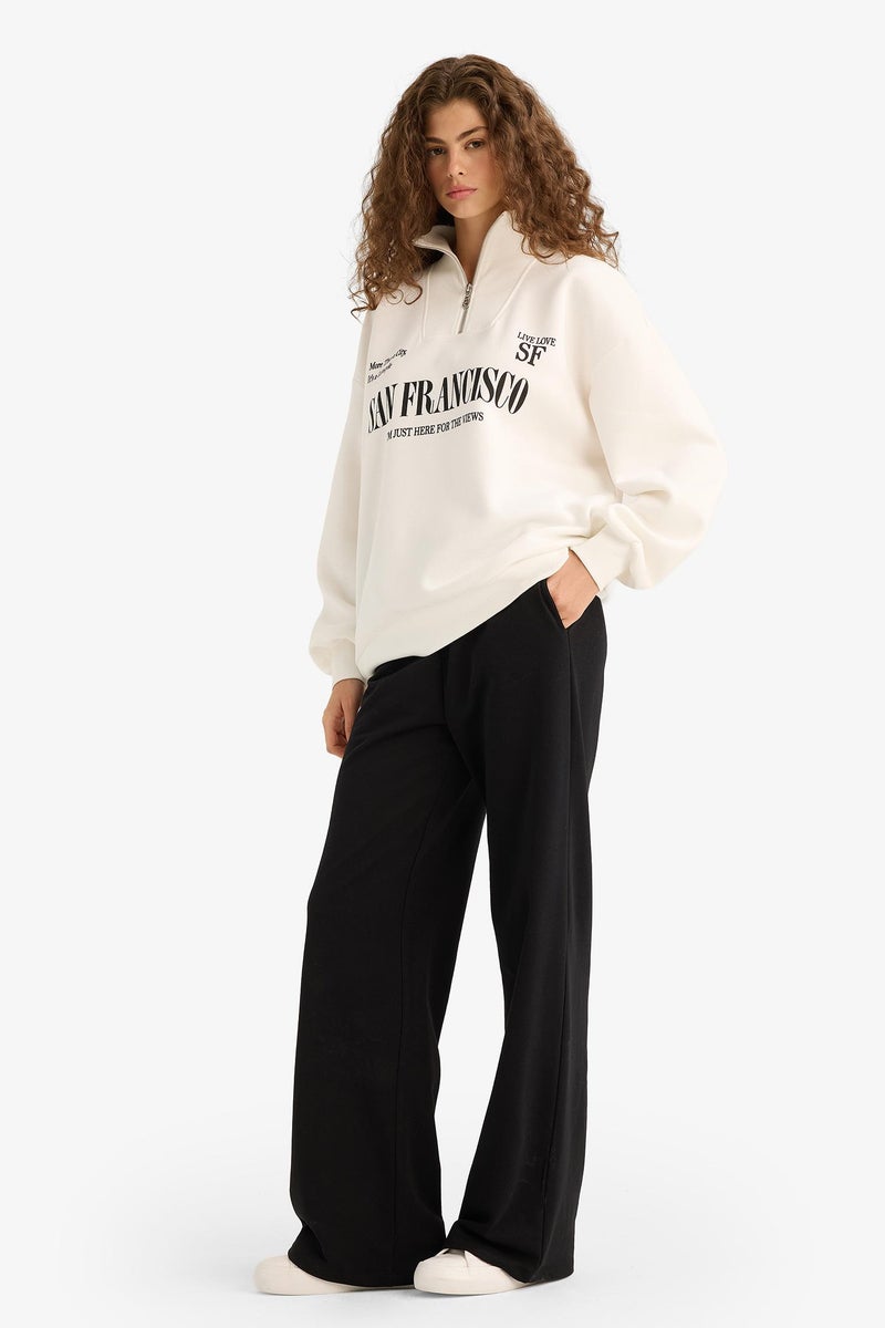 DeFacto Black Woman Straight Trousers Casual - Image 1
