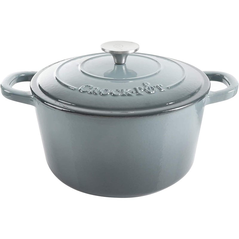 Crock-Pot Crock Pot Artisan 5-Quart Round Enameled Cast Iron Dutch Oven â€“ Slate Gray, Heavy-Duty Cookware for Slow Cooking, Roasting, Baking with Lid - Image 1
