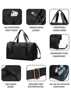 HAWAWA Personal Item Travel Bag Foldable Travel Duffel Bag Lightweight Carry On Duffle Bag Overnight Bag for Women and Men（black） ﻿  - Image 3