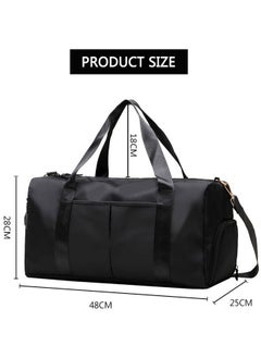 HAWAWA Personal Item Travel Bag Foldable Travel Duffel Bag Lightweight Carry On Duffle Bag Overnight Bag for Women and Men（black） ﻿  - Image 2
