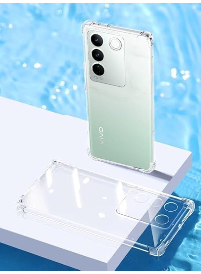 ليون ستور حافظة لهاتف فيفو V29E الجيل الخامس 5G - Y200 5G غطاء كريستال فائق النحافة مضاد للخدش ممتص للصدمات مرن وناعم من البولي يوريثين الحراري المقوى بزوايا معززة لموبايل V29E - شفاف - Image 5