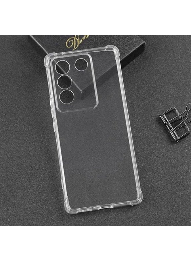 ليون ستور حافظة لهاتف فيفو V29E الجيل الخامس 5G - Y200 5G غطاء كريستال فائق النحافة مضاد للخدش ممتص للصدمات مرن وناعم من البولي يوريثين الحراري المقوى بزوايا معززة لموبايل V29E - شفاف - Image 4
