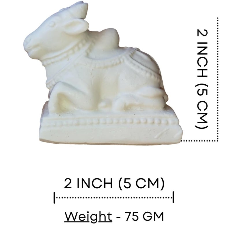 Salvus APP SOLUTIONS White Marble Dust ShivlingShiva Pindi with Nandi for Temple HomeOffice Decor Car Dashboard 5 cm - Image 3