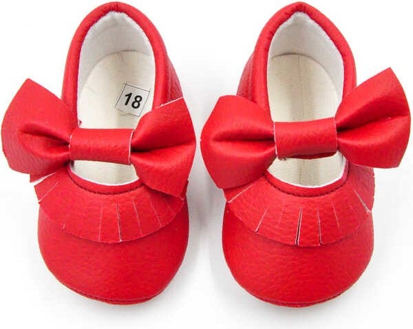 Le mabelle Red Bow Tassel Baby Shoes - Image 2