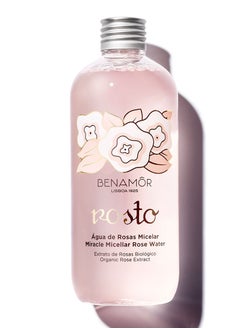 BENAMÕR Benamor Rosto Micellar Rose Water Gentle Face Cleanser with Organic Rose Extract Toning Micellar Cleansing Water Paraben Free Vegan 300ml  - Image 1