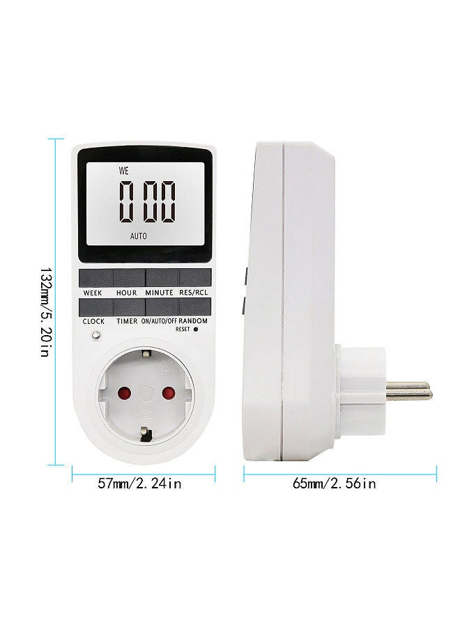 Digital Timer Switch Socket Digital Electronic Timer Switch LCD Display Plug-in Programmable Time Switch Energy Saving Intelligent Electronic Timing Socket