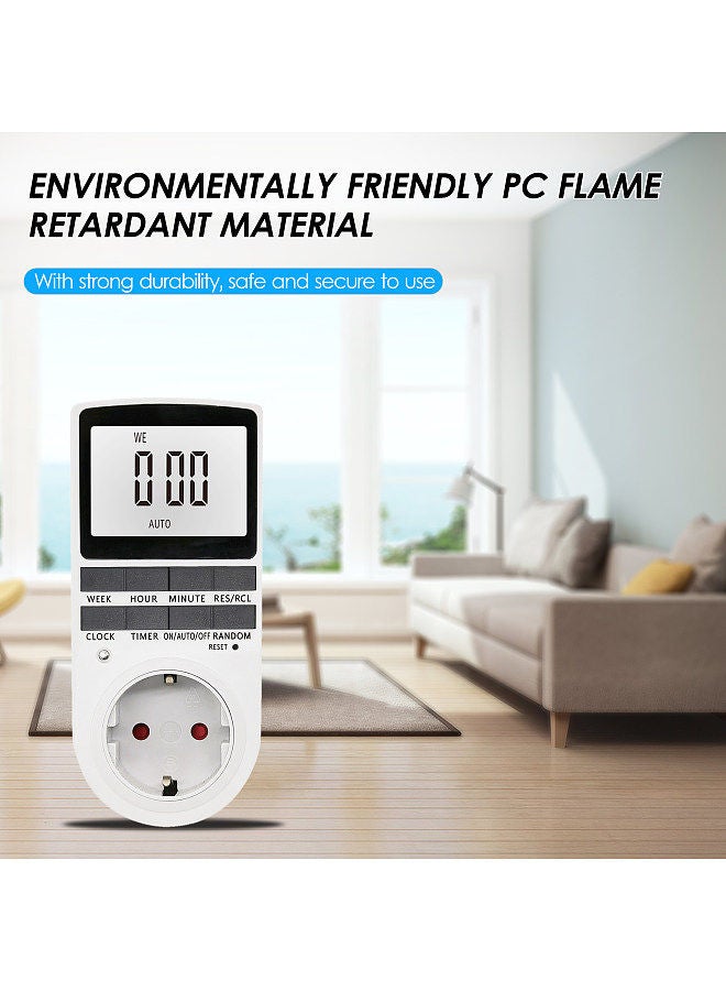 Digital Timer Switch Socket Digital Electronic Timer Switch LCD Display Plug-in Programmable Time Switch Energy Saving Intelligent Electronic Timing Socket