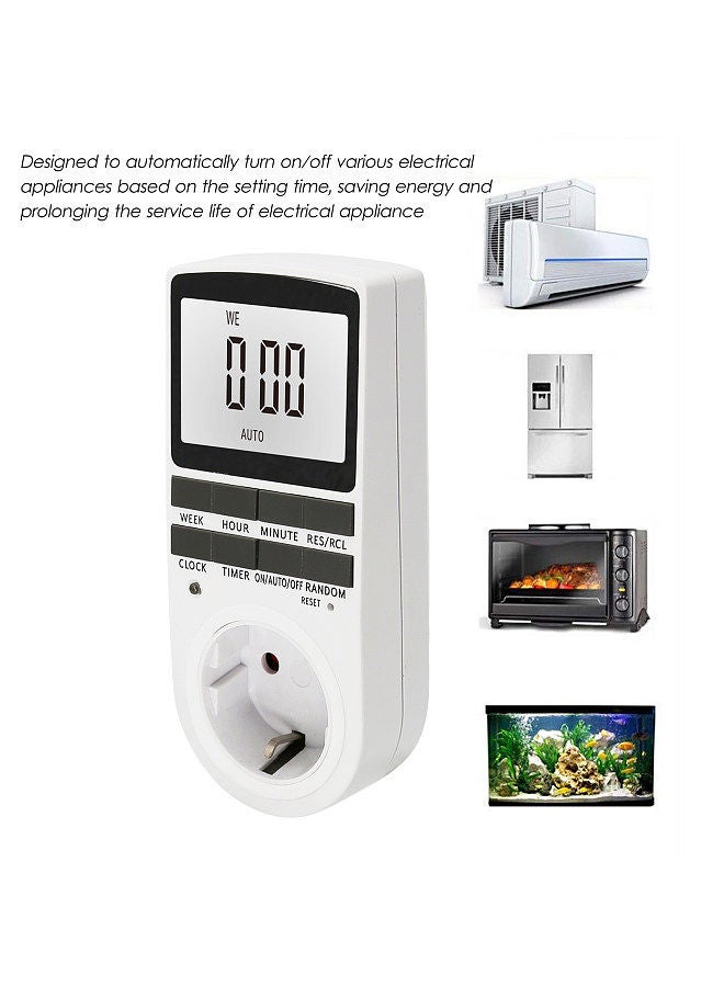 Digital Timer Switch Socket Digital Electronic Timer Switch LCD Display Plug-in Programmable Time Switch Energy Saving Intelligent Electronic Timing Socket