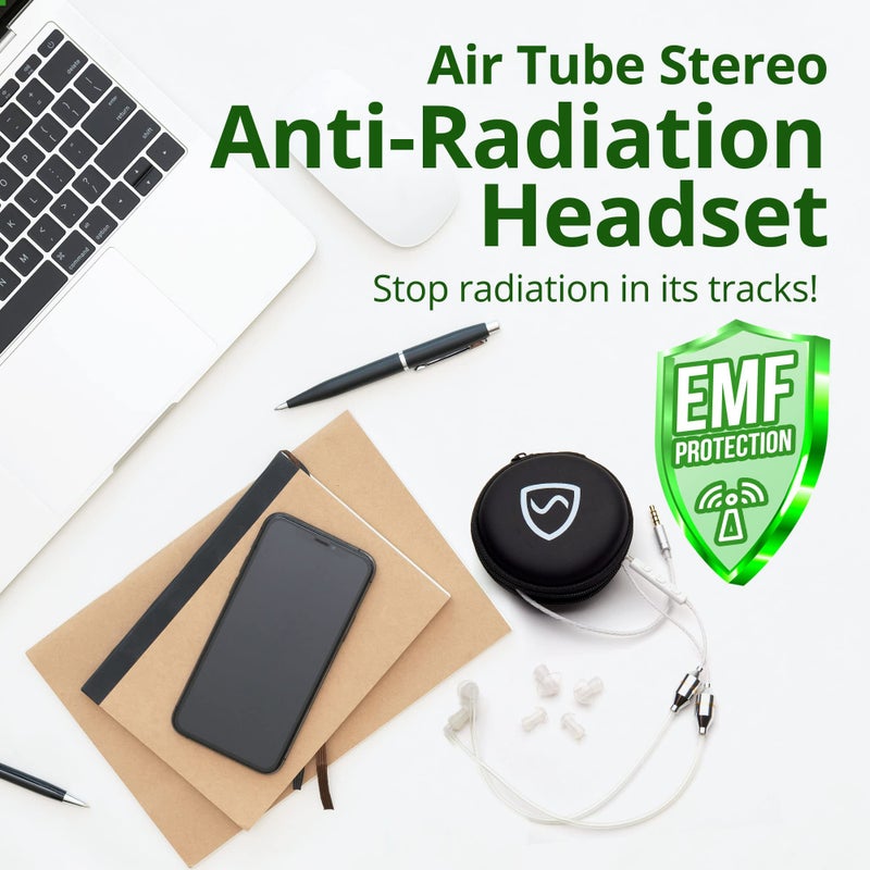 SYB Shield Your Body Air Tube Headset, Stereo Earbuds with Microphone and Case, Wired Anti Radiation Headphones, Built-in Controls, Works on Any Device with A Standard 3.5mm Audio Jack, Black - Image 2