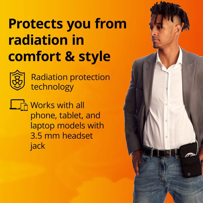 SYB Shield Your Body Air Tube Headset, Stereo Earbuds with Microphone and Case, Wired Anti Radiation Headphones, Built-in Controls, Works on Any Device with A Standard 3.5mm Audio Jack, Black - Image 5